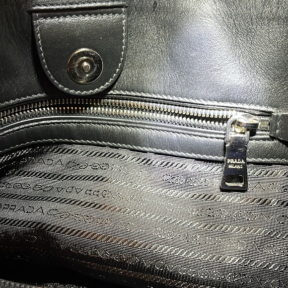 Prada Black All Calf Leather Buckle Two Way Tote - Picture 11 of 14